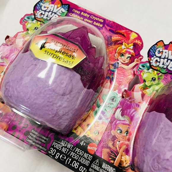 CAVE CLUB DOLLS Pink Dino Baby Crystals Surpise Pet Mattel Set Of 3 - Picture 4 of 9